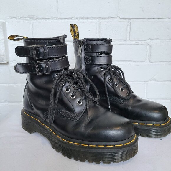 Dr. Martens Shoes - Dr./Doc Martens 1460 ALT Biker Combat Boots Ankle Buckle Zipper Size 7 US